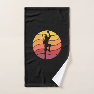 Rock Climbing Climber Retro Hand Towel