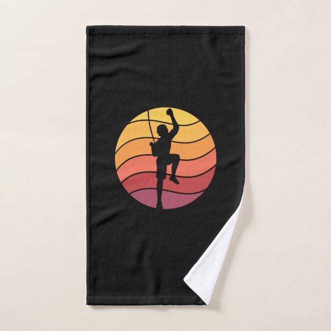 Rock Climbing Climber Retro Hand Towel (Hand Towel)