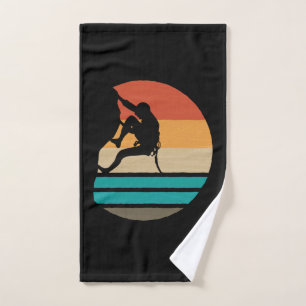 Rock Climbing Climber Retro Hand Towel