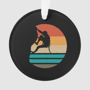 Rock Climbing Climber Retro Ornament