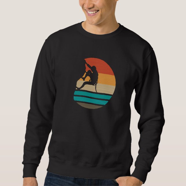 Rock Climbing Climber Retro Sweatshirt (Front)