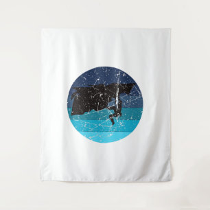 Rock Climbing Climber Retro Tapestry