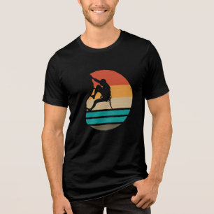 Rock Climbing Climber Retro Tri-Blend Shirt