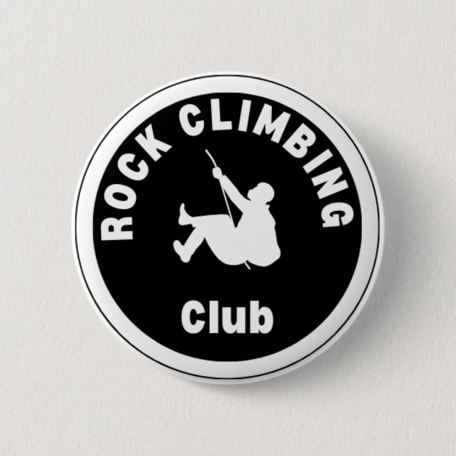 Rock climbing club 6 cm round badge (Front)