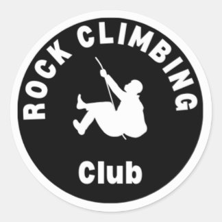 Rock climbing club classic round sticker