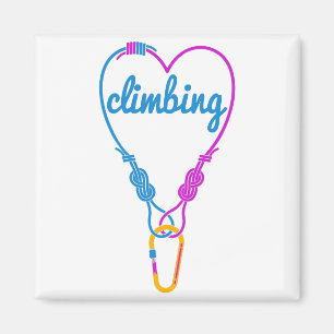 Rock Climbing couple climbing partners Magnet