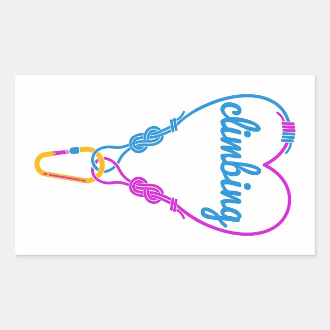 Rock Climbing couple climbing partners Rectangular Sticker (Front)