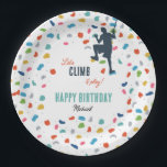 Rock Climbing Cute Kids Birthday Party Paper Plate<br><div class="desc">A cute rock climbing birthday party theme. A custom kids birthday design perfect for a rock climbing party. Customise this "Let's climb & play" colourful climber themed birthday design with your own text and make it your own! Ideal for kids birthdays!</div>