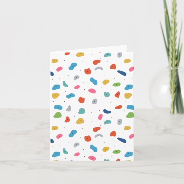 Rock Climbing Cute Kids Colourful Card (Front)