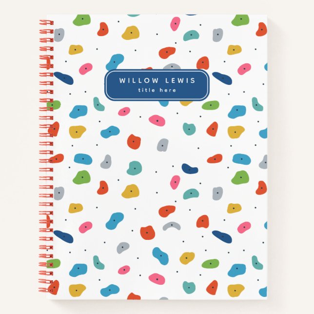 Rock Climbing Cute Kids Colourful Notebook (Front)