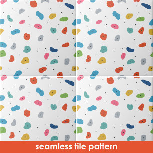 Rock Climbing Cute Kids Colourful Seamless Pattern Tile