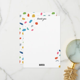 Rock Climbing Cute Kids Colourful Thank You Card