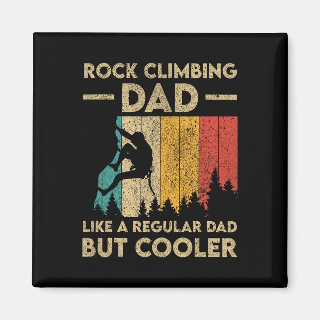Rock Climbing Dad Vintage Funny Bouldering Design  Magnet (Front)