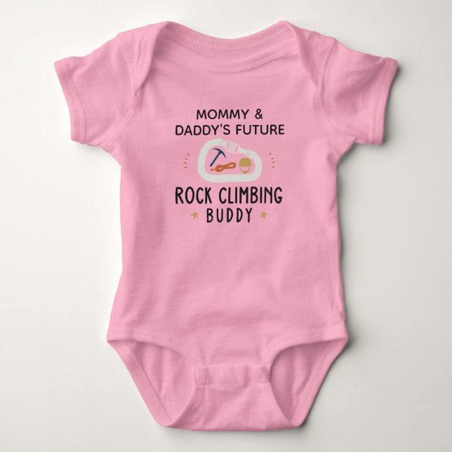 Rock Climbing - Daddy's Future Rock Climbing Buddy Baby Bodysuit (Front)