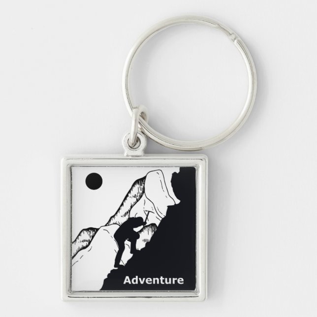 rock climbing design key ring (Front)