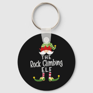 Rock Climbing Elf Group Christmas Funny Pajama Par Key Ring