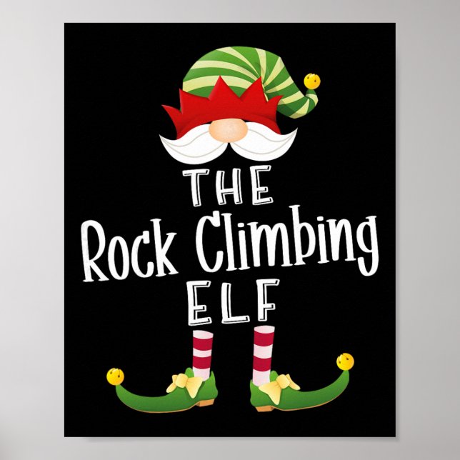 Rock Climbing Elf Group Christmas Funny Pajama Par Poster (Front)