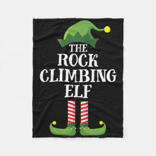 Rock Climbing Elf Matching Family Group Christmas Fleece Blanket