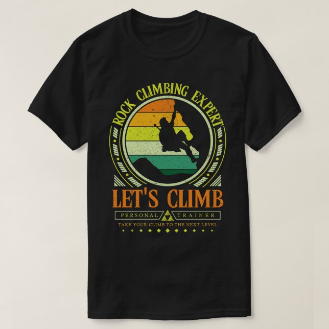 Rock Climbing Expert for Gamers T-Shirt (Design Front)