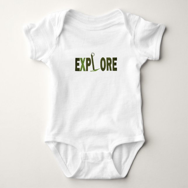 Rock climbing explore baby bodysuit (Front)