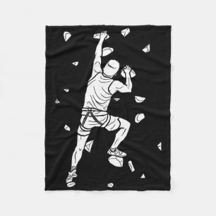 Rock Climbing Extreme Sports Free Climbing Boulder Fleece Blanket