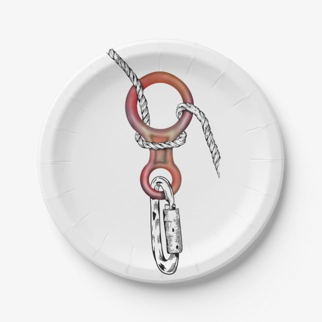 Rock Climbing Figure 8 Paper Plate (Front)