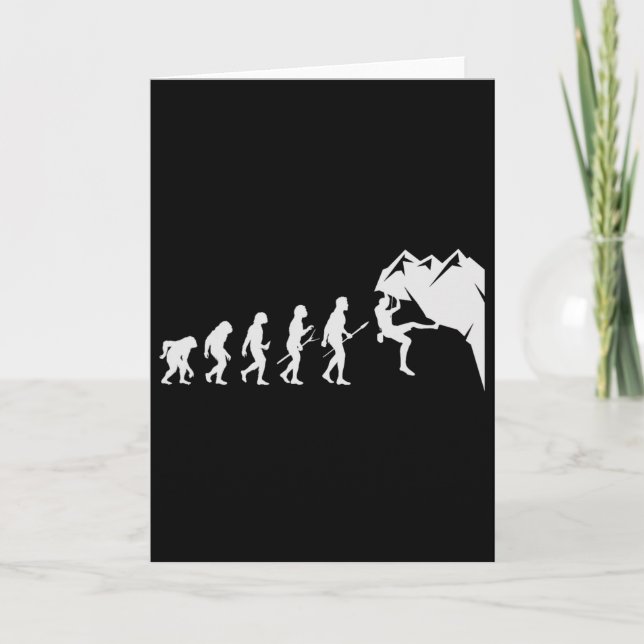 Rock Climbing - For Rock Climber Funny Evolution  Card (Front)