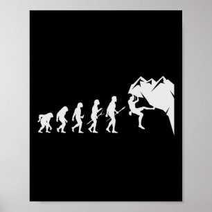 Rock Climbing - For Rock Climber Funny Evolution Poster