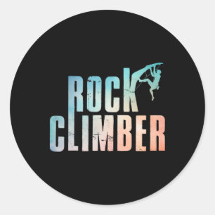 Rock Climbing Funny Bouldering Enthusiasts For Men Classic Round Sticker