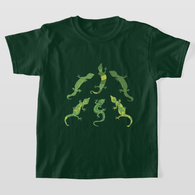 Rock Climbing Geckos. T-Shirt (Laydown)