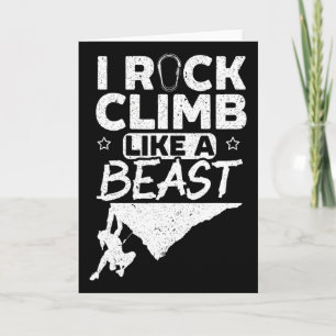 Rock Climbing Girl Boulderer Mountaineer Hiking Card