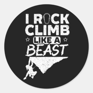 Rock Climbing Girl Boulderer Mountaineer Hiking Classic Round Sticker