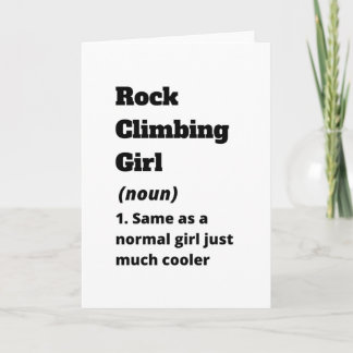 Rock climbing girl card