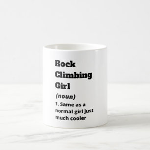 Rock climbing girl coffee mug