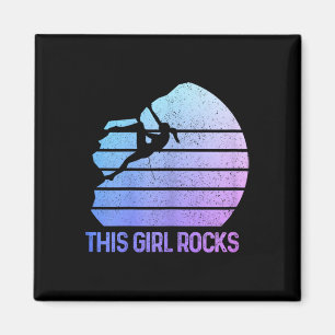 Rock Climbing Girl Definition Climber Bouldering C Magnet
