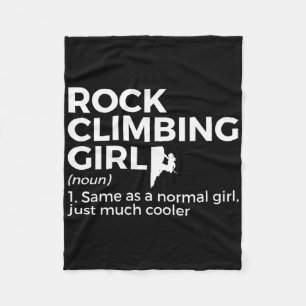 Rock Climbing Girl Definition Climber Fleece Blanket