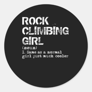 Rock Climbing Girl Definition Funny Classic Round Sticker
