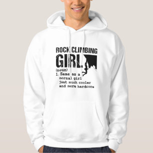 Rock Climbing Girl Definition Mountain Climber Bou Hoodie