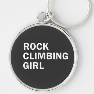 Rock climbing girl key ring