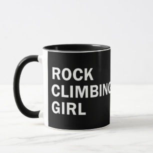 Rock climbing girl mug