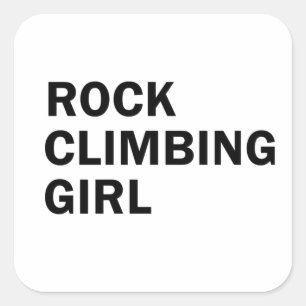 Rock climbing girl rockclimbing square sticker