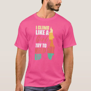 Rock Climbing Girl Vintage Bouldering Mountain Ret T-Shirt