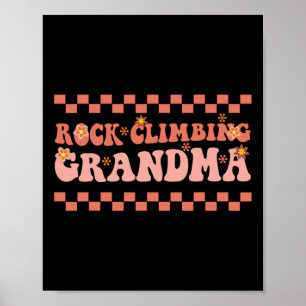 Rock Climbing Grandma Bouldering Mountain Climber Poster
