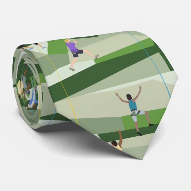 Rock Climbing Greens Neck Tie (Rolled)