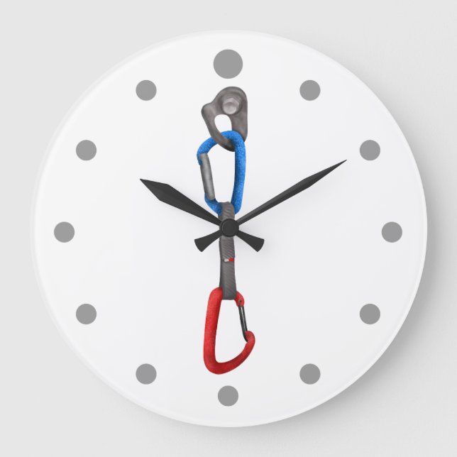 Rock Climbing Hanger with Quick Draw Large Clock (Front)