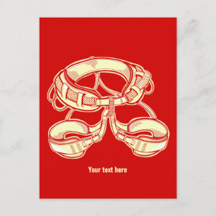Rock climbing harness postcard