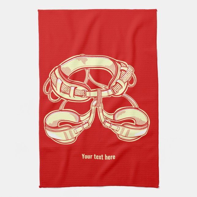 Rock climbing harness tea towel (Vertical)