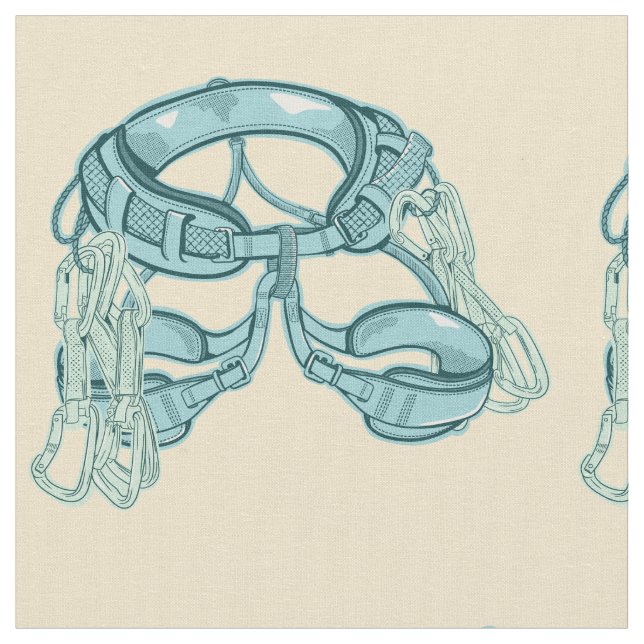 Rock climbing harness with quick draws fabric (Close Up)