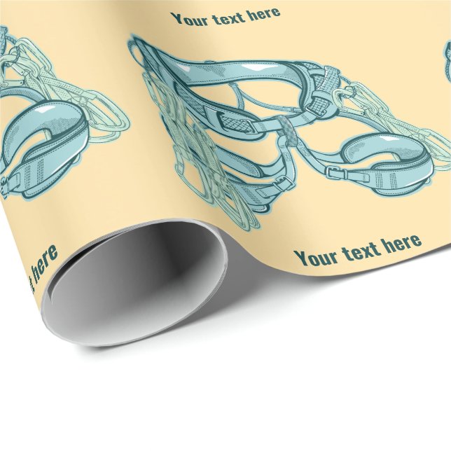 Rock climbing harness with quick draws wrapping paper (Roll Corner)