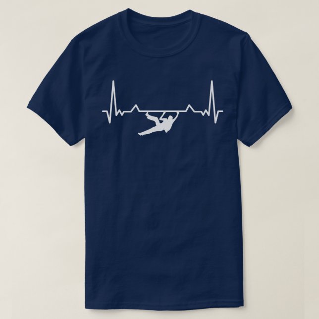Rock Climbing Heartbeat 3 T-Shirt (Design Front)